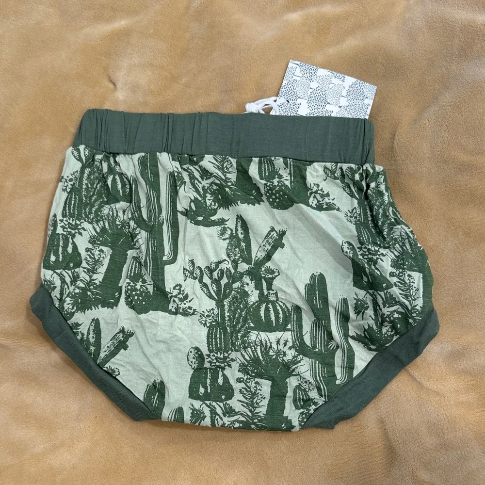 kate quinn Olive Green Cactus Print Bloomer/Diaper Cover